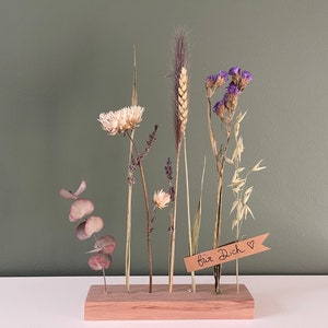 Dried flower stand, dried flower bouquet, beech, 18 cm