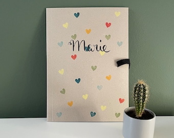 folder "hearts", A4 + / A3 +, with desired text