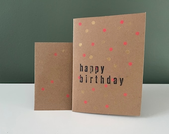 folded card "happy birthday" with envelope