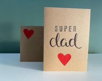 klappkarte "super dad" mit umschlag
