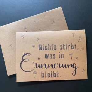 Carte dépliante, carte de deuil "souvenir" avec enveloppe