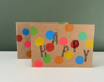 folding card "HAPPY" with envelope