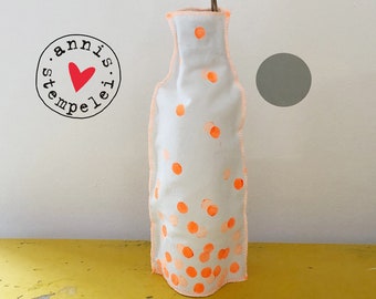 Vase, cache bouteille, orange fluo