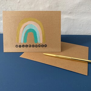 cartão dobrável "boas-vindas" com envelope