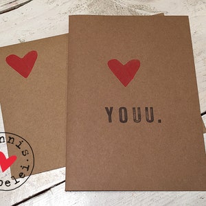 tarjeta plegable "usted" con sobre