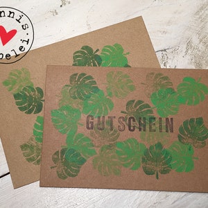 tarjeta plegable "GUTSCHEIN" con sobre