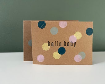 gevouwen kaart "hello baby" met envelop