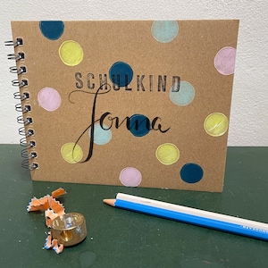 Scrapbook, album fotografico "bambino in età scolare" con il nome desiderato
