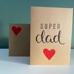 cartão dobrável "super pai" com envelope