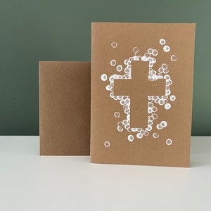 Carte pliante, carte de deuil « croix » avec enveloppe