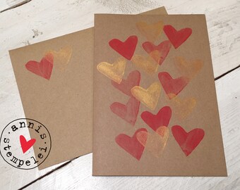 Folding card "hearts" with envelope