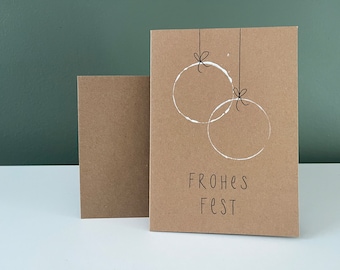 Tarjeta plegable "Felices Fiestas" con sobre