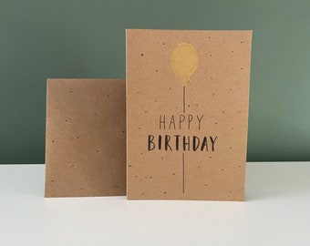 gevouwen kaart "gelukkige verjaardag" met envelop
