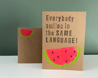 folding card "same language" with envelope