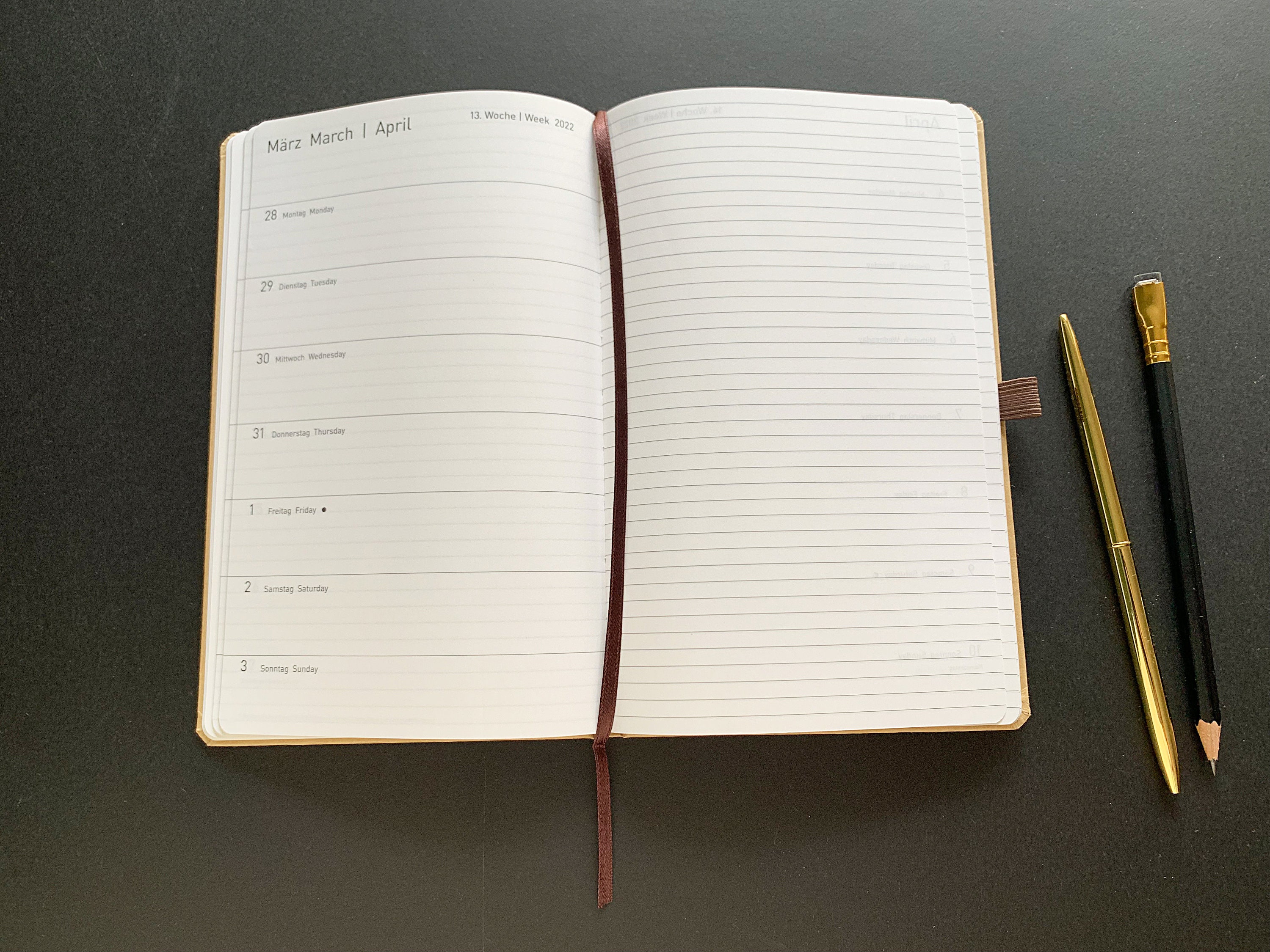 Taschenkalender/jahreskalender 2022 D/E A5 Etsy