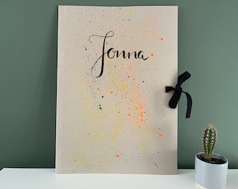 folder "sprenkel", A4 + / A3 +, with desired text