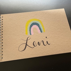 Photo album, scrapbook A4, for birth, birthday with desired text