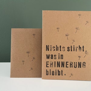 Carte dépliante, carte de deuil "souvenir" avec enveloppe