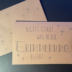 klappkarte "erinnerung" mit umschlag