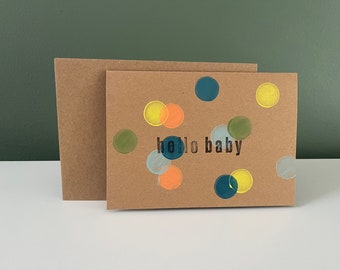 gevouwen kaart "hello baby" met envelop