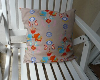 Cushion cover cotton small elephant, Indian pattern 40 cm x 40 cm