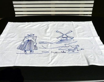 Wandschoner, Wandbehang handgestickt Baumwolle  104 cm x 64 cm