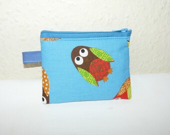 Purse, Mini-Täschle, Wallet blue Owl 12 cm x 9 cm