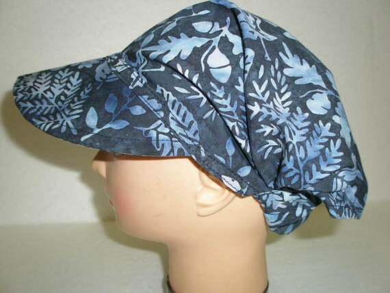 Headband with shield batik fabric leaves