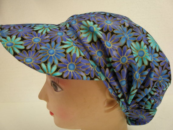 Blue floral hair band with shield