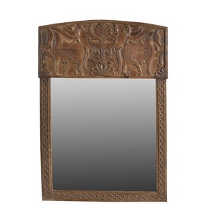 Unique Vintage Wall Mirror Hand Carved in Teak Hardwood 11