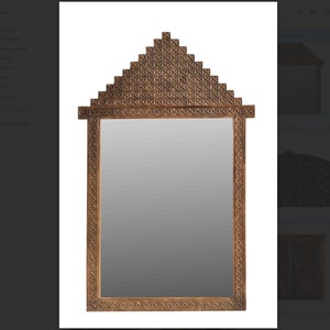 Unique Vintage Wall Mirror Hand Carved in Teak Hardwood 8