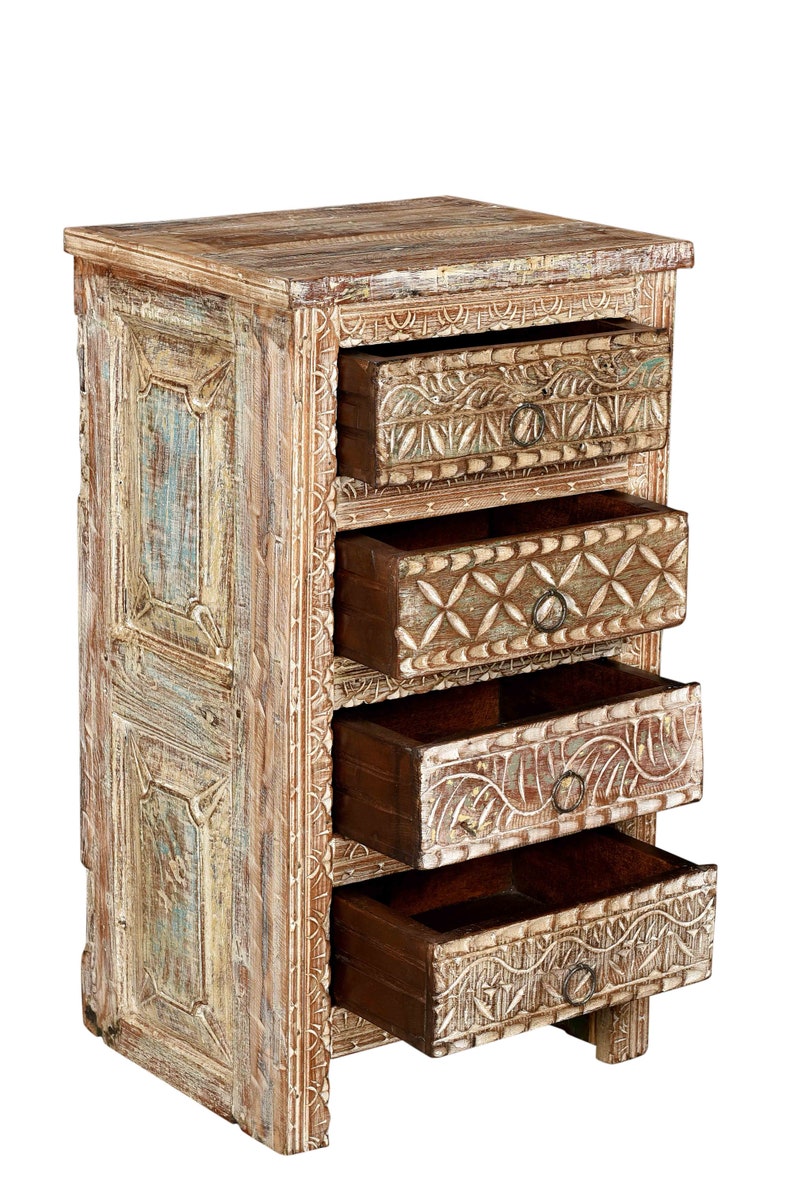 Unique Vintage Wooden Chest of Drawers in Reclaimed Wood - Etsy