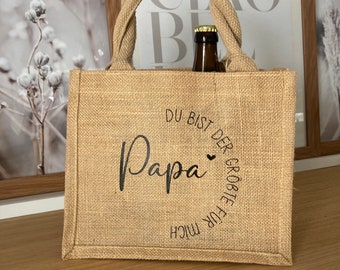 Vatertagsgeschenk, Papatag, Tasche Bester Papa, Geschenkidee, Vatertag, jutetasche, juteshopper, Biertasche, Geschenkidee für Männer, Papa