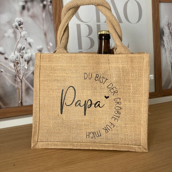 Vatertagsgeschenk, Papatag, Tasche Bester Papa, Geschenkidee, Vatertag, jutetasche, juteshopper, Biertasche, Geschenkidee für Männer, Papa