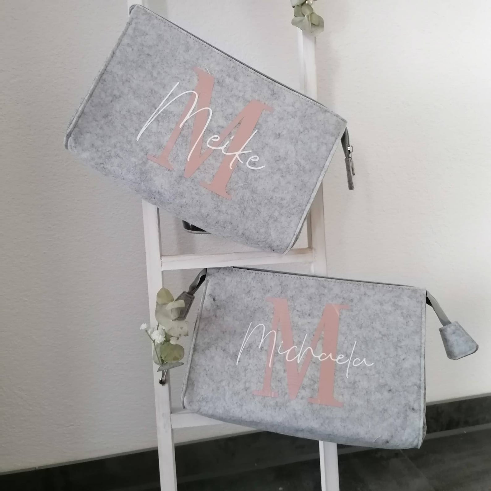 Bolso de fieltro con nombre bolso cosmético personalizado Etsy España