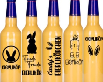 Etikett für Eierlikör Flasche, Aufkleber für Eierlikör, Ostergeschenk, Geschenkidee, Likör, Osterlikör, Flaschenetikett individuell mit Name