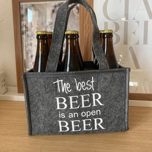 Bottle basket, men's handbag, Father's Day, Father's Day gift, gift idea, drinks basket, drinks bag personalized, beer basket, beer carrier The best Beer..