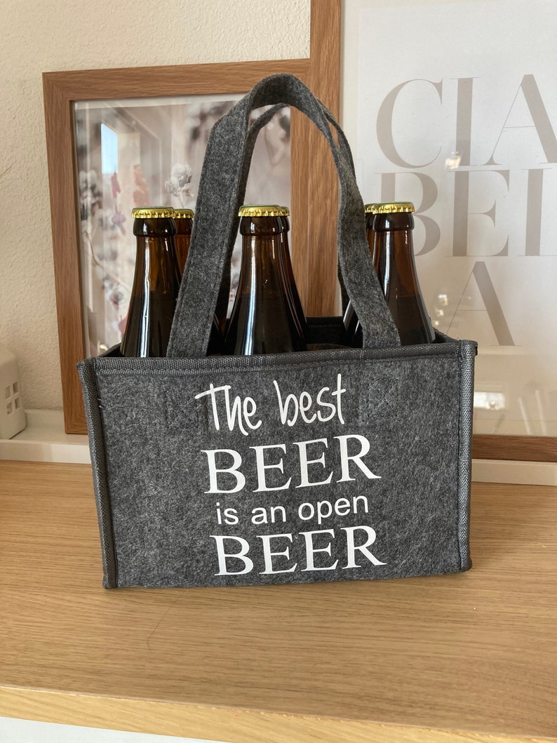 Bottle basket, men's handbag, Father's Day, Father's Day gift, gift idea, drinks basket, drinks bag personalized, beer basket, beer carrier The best Beer..