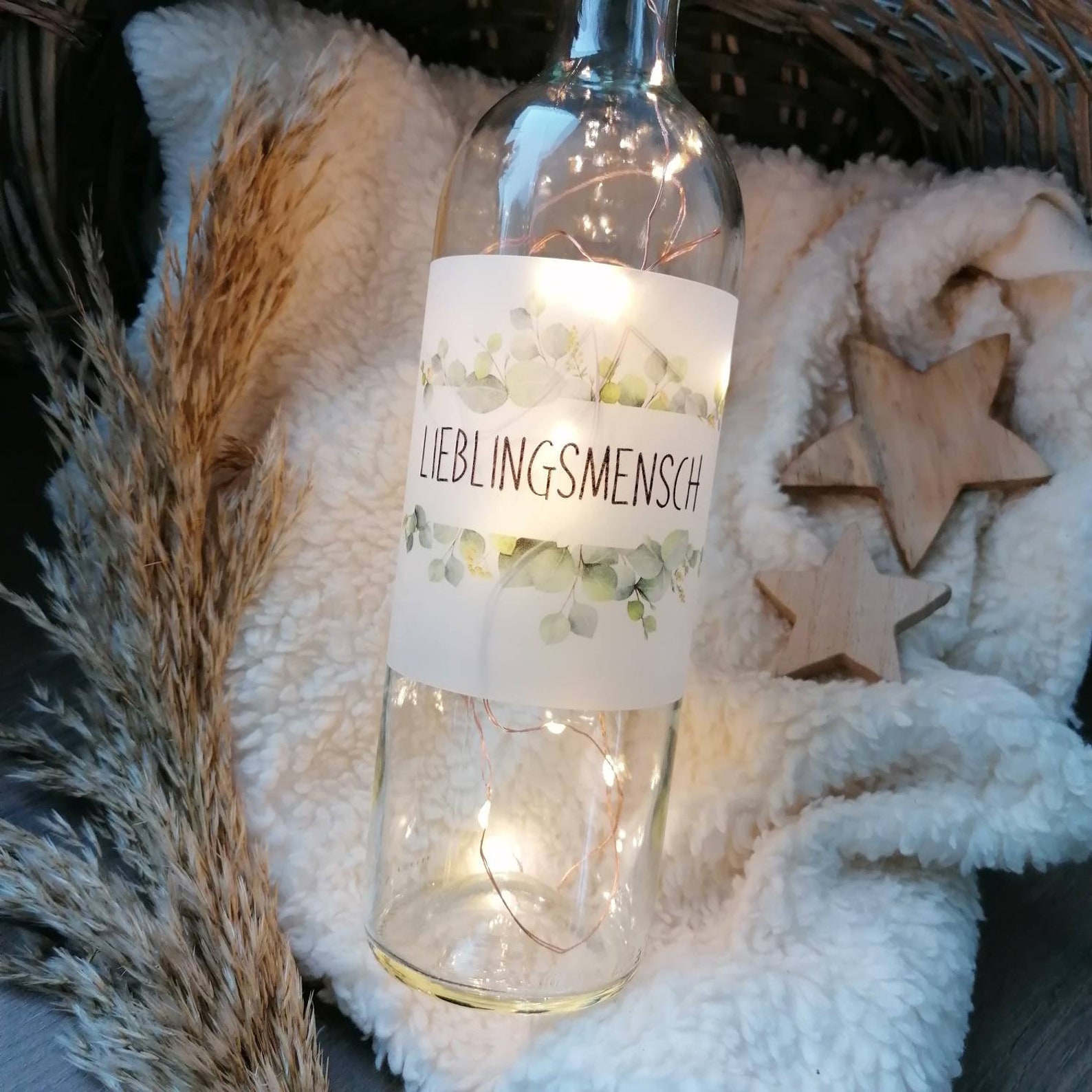 LED Lichterflasche Flasche mit Lichterkette Geschenkidee - Etsy.de