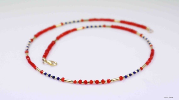 Carnelian necklace with lapis lazuli, intermediate parts and lobster clasp in gold-plated silver (925)