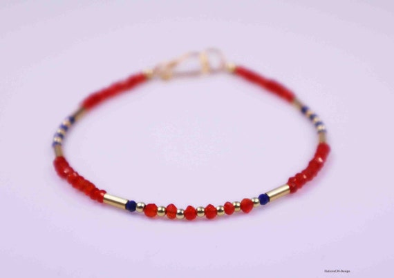 Carnelian-lapis lazuli bracelet, intermediate parts and lobster clasp, silver 925 gold plated