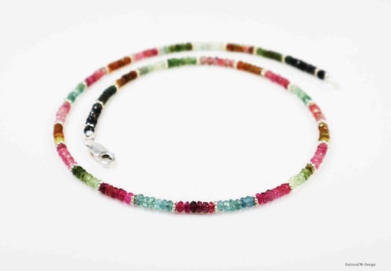 Tourmaline (AAA) Necklace with Silver Clasp (925)