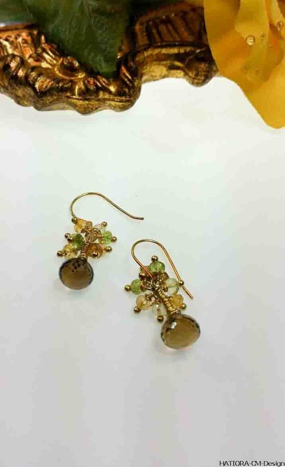 Beer Quartz Earrings