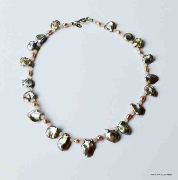 Necklace Keshi leaflet "Lavender"