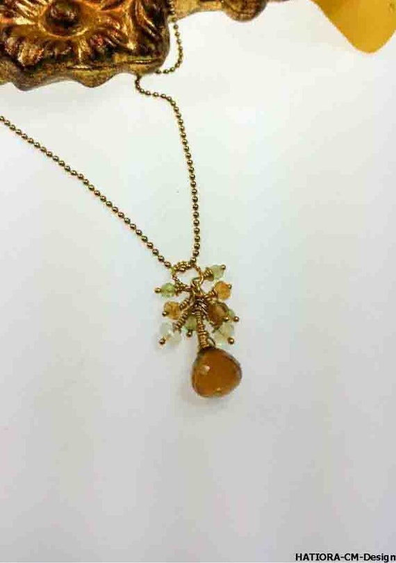 Beer_Quarz_Anhänger with gold-plated silver chain (925)