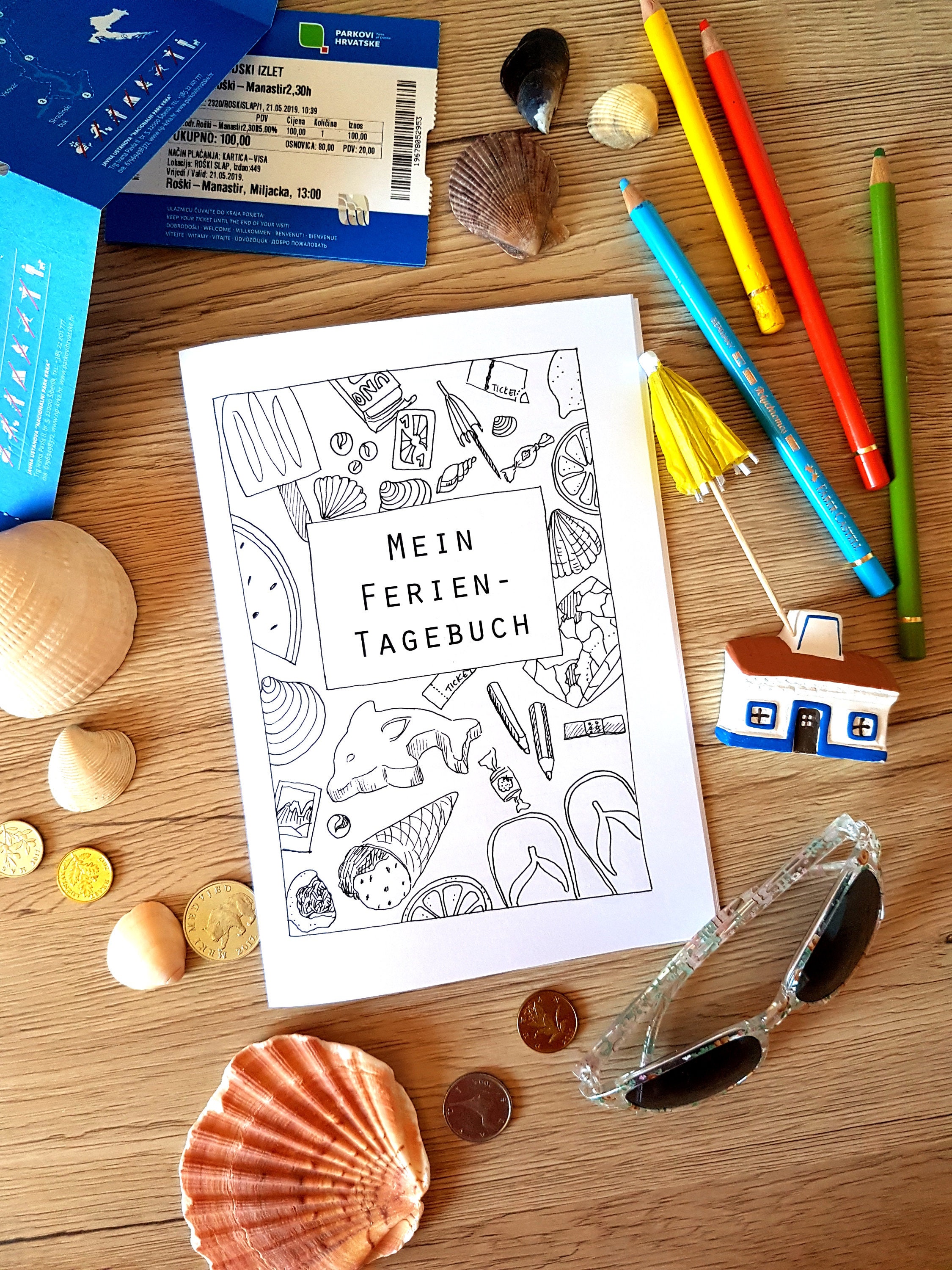 Ferientagebuch Fur Kinder Pdf Sofort Download 20 Seiten Etsy