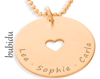 Kette Rosegold Gravur Familien Schmuck Collier