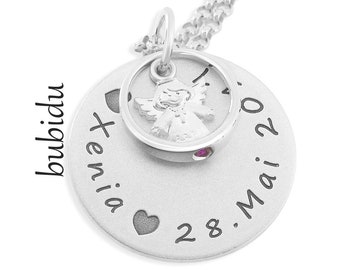 Engel...fijne zilveren ketting met roségoud vergulde