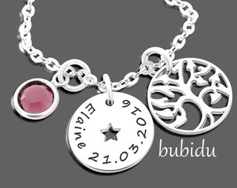 Necklace Birthstone Engraving Christening Necklace Christening Jewellery