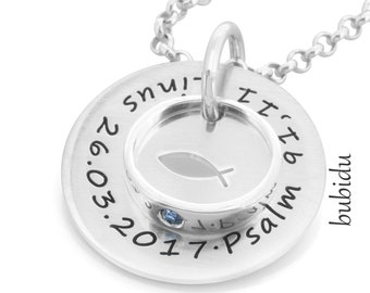 Taufkette Taufring Gravur, Taufschmuck Silber Baby, Geschenk Patenkind